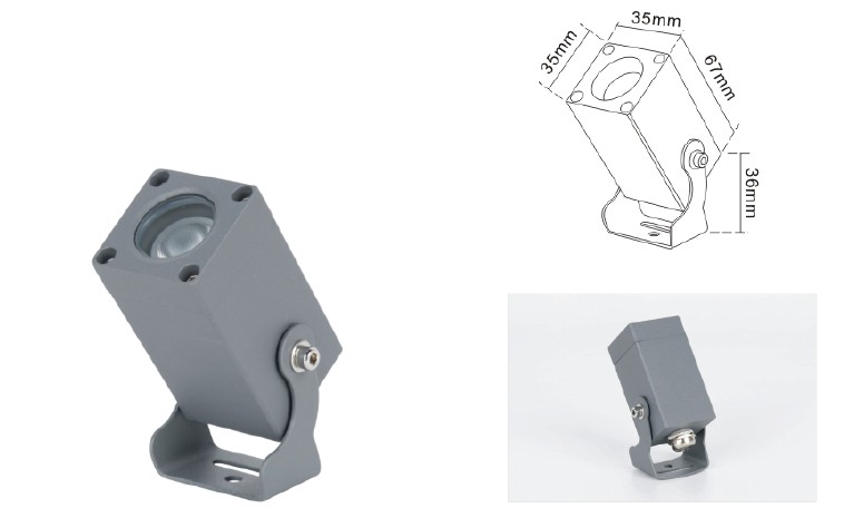 YC-035 35 Square Spotlight 1~3W